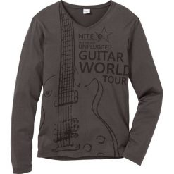 Shirt z długim rękawem i nadrukiem Slim Fit bonprix antracytowy z nadrukiem. Bluzki z długim rękawem marki ASICS. Za 44.99 zł.