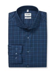 OLYMP Koszula "Level 5" - Body fit - w kolorze granatowym rozmiar: 41. Niebieskie koszule Olymp, bez wzorów, z bawełny, bez kołnierzyka, bez ramiączek. Za 126.45 zł.