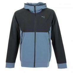 Bluza sportowa męska Puma Tech Woven. Czarne bluzy z kapturem Puma, l, bez wzorów, z materiału, z kapturem. Za 129.00 zł.