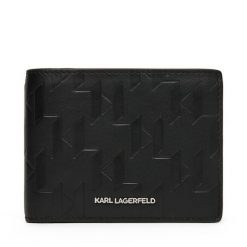 Portfel męski KARL LAGERFELD. Czarne portfele KARL LAGERFELD, bez wzorów. Za 389.99 zł.