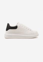 Biało-Czarne Płaskie Klasyczne Buty Sportowe Sneakersy ze Sznurowaniem Sanesta. Białe buty sportowe casual Born2be, na lato, bez wzorów, z jeansu, bez zapięcia. W wyprzedaży za 63.99 zł.