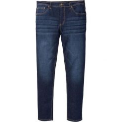 Dżinsy "Premium-stretch" T-400 Slim Fit Straight bonprix ciemny denim. Niebieskie jeansy bonprix, m. Za 149.99 zł.