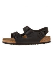 Birkenstock Skórzane sandały "Milano" w kolorze czarnym rozmiar: 46. Czarne sandały Birkenstock, z otwartym noskiem, bez zapięcia. Za 398.10 zł.