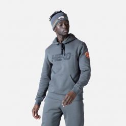 Bluza narciarska męska Rossignol Hero z kapturem. Szare bluzy z kapturem Rossignol, na zimę, m, bez wzorów, z kapturem. Za 650.00 zł.