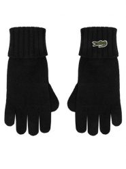 Lacoste Rękawiczki RV0452 Czarny. Czarne rękawiczki LACOSTE, bez wzorów, z dzianiny. Za 219.99 zł.