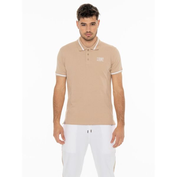 Koszulka polo na co dzień na siłownię. Brązowe koszulki polo LEONE 1947 APPAREL, m, bez wzorów, bez kołnierzyka, bez ramiączek, na fitness i siłownię. W wyprzedaży za 109.46 zł.