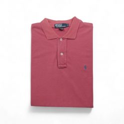 Second life - Krótki Rękaw Męskie Polo Czerwone - Stan dobry. Czerwone koszulki polo RALPH LAUREN, m, bez wzorów, bez kołnierzyka, bez ramiączek. Za 76.10 zł.