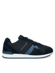 Tommy Hilfiger Sneakersy Runner Icon Mix FM0FM05679 Granatowy. Niebieskie buty sportowe casual Tommy Hilfiger, bez wzorów, ze skóry, bez zapięcia. Za 409.99 zł.