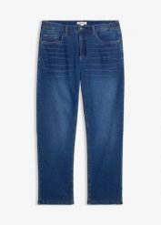 Jeansy termiczne ze stretchem relaxed fit z wygodnym pasem, prosta nogawka. Niebieskie jeansy bonprix, m. Za 189.99 zł.