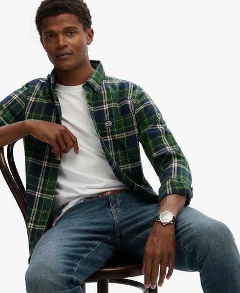 Superdry Koszula Lumberjack z długim rękawem, bawełna – Relaxed Fit. Niebieskie koszule Superdry, l, z aplikacjami, z bawełny, bez kołnierzyka, bez ramiączek. Za 322.70 zł.