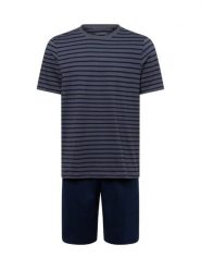 Schiesser Piżama - Casual Essential Mężczyźni Bawełna niebieski|szary, 50. Niebieskie piżamy Schiesser, m, bez wzorów, z bawełny, bez ramiączek. Za 239.95 zł.