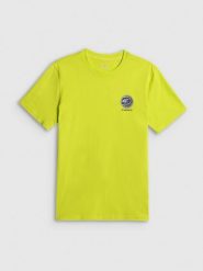 4F T-shirt regular z nadrukiem męski - zielony M. Zielone t-shirty 4F, m, bez wzorów, z bawełny, bez kołnierzyka, bez ramiączek. Za 69.99 zł.