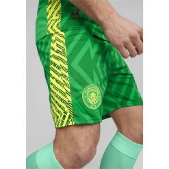 Szorty bramkarskie Manchester City PUMA Grassy Green Yellow Alert. Zielone szorty Puma, xl, bez wzorów, sportowe. W wyprzedaży za 124.00 zł.