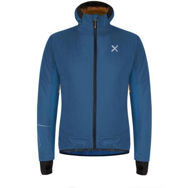 MONTURA Kurtka męska Alp Race Jacket deep blue/mandarino-S. Niebieskie kurtki MONTURA, m, bez wzorów, z materiału, z kapturem. Za 713.89 zł.