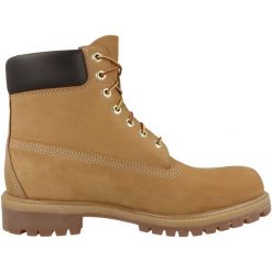 Buty Timberland Model Premium 6. Brązowe buty turystyczne Timberland, bez wzorów, z materiału, bez zapięcia, trekkingowe, primaloft. Za 942.60 zł.