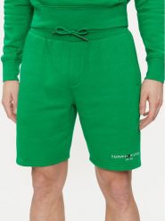 Tommy Hilfiger Szorty sportowe Logo MW0MW34201 Zielony Regular Fit. Zielone krótkie spodenki sportowe Tommy Hilfiger, m, bez wzorów, z bawełny. Za 239.99 zł.
