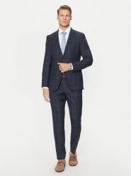 BOSS Garnitur H-Huge 50518097 Granatowy Slim Fit. Niebieskie garnitury Boss, m, bez wzorów, z wełny. Za 2,559.00 zł.