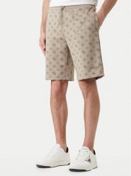 Guess Szorty sportowe Z6GD03 K2851 Beżowy Regular Fit. Brązowe krótkie spodenki sportowe Guess, m, z aplikacjami, z syntetyku. Za 379.99 zł.