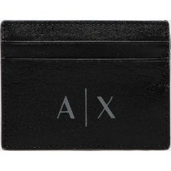 Armani Exchange - Portfel skórzany. Czarne portfele Armani Exchange, bez wzorów, z materiału. W wyprzedaży za 129.90 zł.