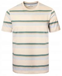 Bawełniana Koszulka Polo w Paski - Pako Jeans - Beżowa. Brązowe koszulki polo Pako Jeans, l, bez wzorów, z bawełny, bez kołnierzyka, bez ramiączek. Za 89.00 zł.
