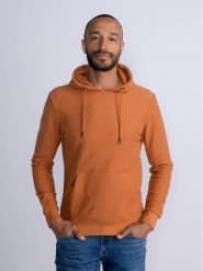 Petrol Industries Bluza M-3030-SWH325 Pomarańczowy Regular Fit. Brązowe bluzy Petrol Industries, m, bez wzorów, z bawełny, bez kaptura. Za 69.99 zł.
