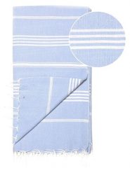 Hammam Chusta hammam w kolorze błękitnym - 180 x 100 cm rozmiar: onesize. Niebieskie szaliki Hammam, bez wzorów, z bawełny. Za 69.99 zł.