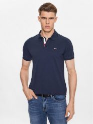 Tommy Jeans Polo DM0DM15370 Granatowy Slim Fit. Niebieskie koszulki polo Tommy Jeans, m, bez wzorów, z bawełny, bez kołnierzyka, bez ramiączek. Za 269.99 zł.