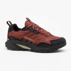 Buty turystyczne męskie Merrell Speed Remix GTX wodoodporne. Brązowe buty trekkingowe Merrell, bez wzorów, z gore-texu, bez zapięcia, trekkingowe, gore-tex. Za 589.99 zł.