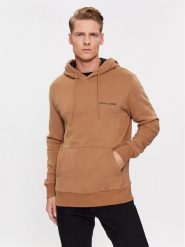 Jack&Jones Bluza 12236159 Brązowy Regular Fit. Brązowe bluzy Jack&Jones, l, bez wzorów, z bawełny, bez kaptura. Za 99.99 zł.