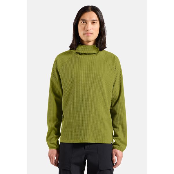 Bluza męska ODLO Mid layer hoody CUBIC. Zielone bluzy ODLO, m, bez wzorów, z kapturem. Za 319.99 zł.