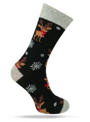 Świąteczne Skarpetki - Alties - Renifer, Płatki Śniegu. Skarpety Alties, bez wzorów, z bawełny. Za 19.90 zł.
