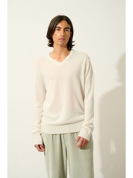 AUTHENTIC CASHMERE Kaszmirowy sweter "Timeo" w kolorze kremowym rozmiar: L. Brązowe swetry nierozpinane AUTHENTIC CASHMERE, l, bez wzorów, z kaszmiru, bez kołnierzyka, bez ramiączek. Za 413.99 zł.