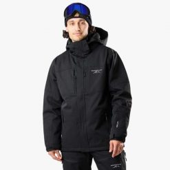Kurtka narciarska męska Swedemount St. Anton Jacket SR wodoodporna. Czarne kurtki narciarskie i snowboardowe SWEDEMOUNT, na zimę, m, bez wzorów, z tkaniny, bez kaptura. Za 599.99 zł.