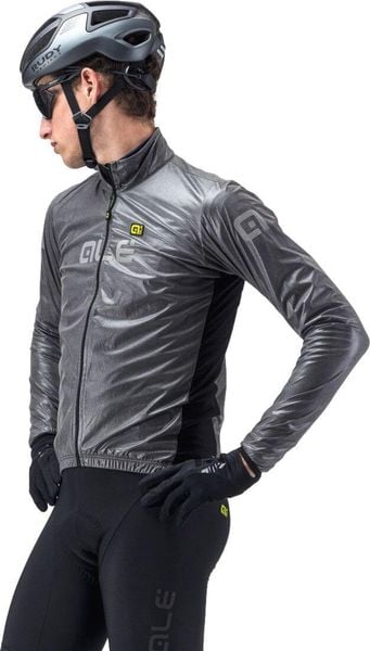 Kurtka rowerowa męska Alé Cycling Klimatik Guscio Black Reflective. Czarne kurtki ALÉ CYCLING, m, bez wzorów, z elastanu, bez kaptura. Za 433.99 zł.