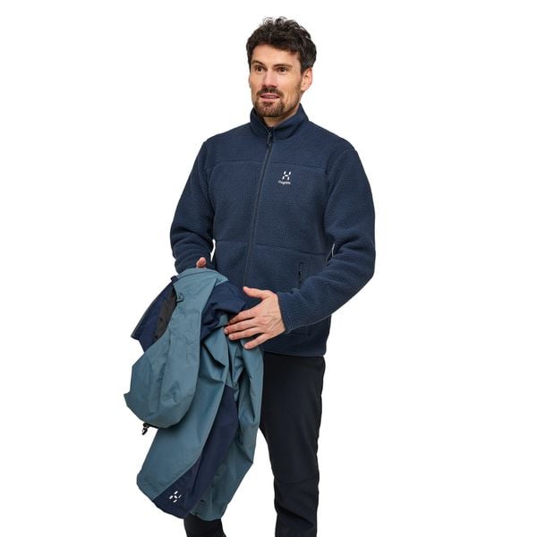 Polar Haglöfs Mossa Pile. Niebieskie bluzy z polaru Haglöfs, bez wzorów, z polaru, bez kaptura. W wyprzedaży za 589.10 zł.