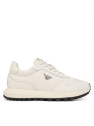 Emporio Armani Sneakersy EM003738 AF19532 M0107 Biały. Białe buty sportowe casual Emporio Armani, bez wzorów, ze skóry, bez zapięcia. Za 1,219.00 zł.