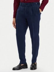 Tommy Hilfiger Spodnie materiałowe Smart Casual MW0MW42708 Granatowy Regular Fit. Niebieskie spodnie materiałowe Tommy Hilfiger, na co dzień, m, bez wzorów, ze lnu, casualowe. Za 699.99 zł.