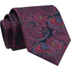 Krawat - ALTIES - Czerwono Granatowy ze Wzorem Orientalnym. Czerwone krawaty i muchy Alties, bez wzorów, z tkaniny. Za 49.00 zł.