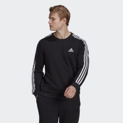 Bluza adidas Essentials French Terry 3-Bandes. Czarne bluzy Adidas, xl, bez wzorów, bez kaptura. Za 199.00 zł.