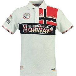 Koszulka polo "Koala" w kolorze białym. Koszulki polo marki Geographical Norway Men, z aplikacjami, z bawełny, polo, z krótkim rękawem. W wyprzedaży za 99.95 zł.