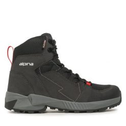 Trekkingi Alpina. Czarne botki sznurowane Alpina, bez wzorów, bez obcasa, bez zapięcia. Za 599.99 zł.