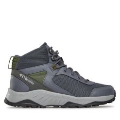 Trekkingi Columbia. Szare botki sznurowane Columbia, bez wzorów, bez obcasa, bez zapięcia. Za 309.99 zł.