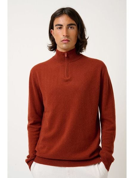 AUTHENTIC CASHMERE Kaszmirowy sweter "Ambin" w kolorze ceglanym rozmiar: XXL. Czerwone swetry nierozpinane AUTHENTIC CASHMERE, na lato, xxl, bez wzorów, z kaszmiru, bez kołnierzyka, bez ramiączek. Za 413.99 zł.