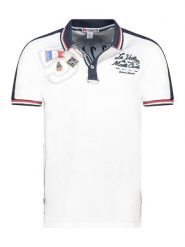 Geographical Norway Koszulka polo "Kalvin" w kolorze białym rozmiar: S. Białe koszulki polo sportowe Geographical Norway, s, bez wzorów, z bawełny, bez kołnierzyka, bez ramiączek. Za 57.06 zł.