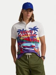 Polo Ralph Lauren Polo 710958934001 Biały Custom Slim Fit. Białe koszulki polo Polo Ralph Lauren, m, bez wzorów, z bawełny, bez kołnierzyka, bez ramiączek. Za 539.99 zł.