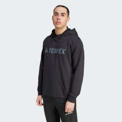 Bluza z kapturem Terrex Multi Large Logo. Czarne bluzy Adidas, l, bez wzorów, z materiału, z kapturem. Za 299.00 zł.