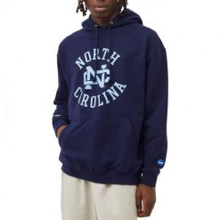 Bluza męska z kapturem do koszykówki Mitchell & Ness Univ. Of North Carolina. Niebieskie bluzy z kapturem Mitchell & Ness, m, bez wzorów, z kapturem. Za 299.00 zł.