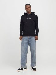 Jack & Jones Bluza "Jjcorp" w kolorze czarnym rozmiar: M. Czarne bluzy Jack & Jones, m, bez wzorów, z bawełny, z kapturem. Za 123.25 zł.