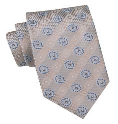 Męski Krawat, Szeroki, Klasyczny - CHATTIER - Beżowy w Grochy. Brązowe krawaty i muchy Chattier, bez wzorów, z tkaniny. Za 49.00 zł.