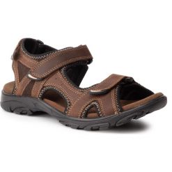 Sandały KAMIK - Pier HK0031 Dark Brown. Brązowe sandały Kamik, z materiału, bez zapięcia. W wyprzedaży za 199.00 zł.